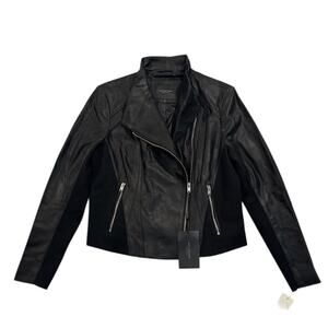 Marc New York Andrew Marc Felix Black Leather Moto Jacket XL NWT